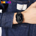 SKMEI Genuine Men's Electric Watch Life Waterproof Stainless Steel Watch Clock EL Luminous Countdown Double Time 2259. 