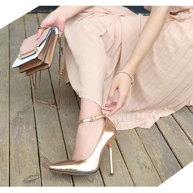 New13cm Black Plated Metal Heel Model Catwalk Large Size High