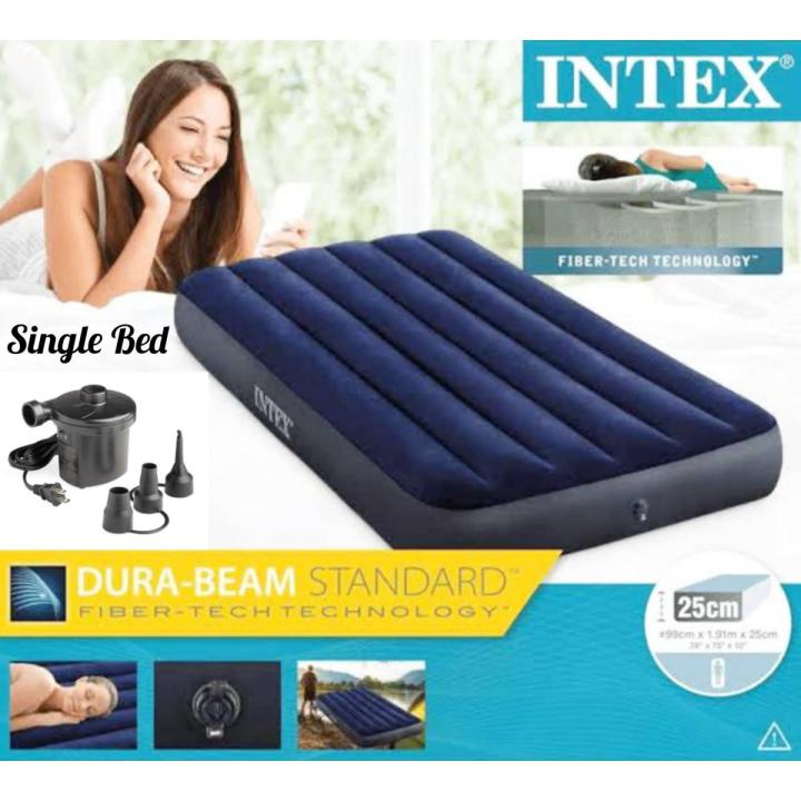 Intex Air Single Bed + Free Electric Pumper