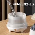 Flame humidifier 400ml ultrasonic fog volume aromatherapy machine essential oil mist eliminator with 2-color lamp.