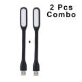 2 Pack Portable Mini USB Led Lamp Light – Black. 