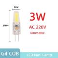 led g9 lamp g4 led bulb 12V 220V Dimmable bulb 2835 SMD 3W 6W 9w g4 g9 led COB LED Lighting replace Halogen Spotlight Chandelier.