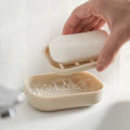 Japanese style simple and generous thickened plastic drain square with cover, handmade box, double-layer soap box.