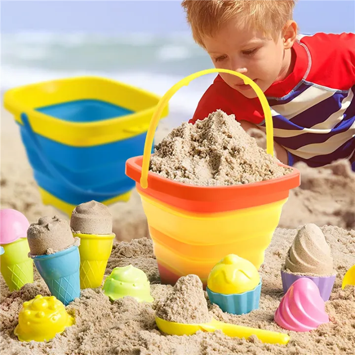 OUMERY%203PCS%20Foldable%20Bucket%20Foldable%20Pail%20Bucket%20Sand%20Buckets%20Silicone%20Collapsible%20Bucket%20for%20Kids%20Beach%20Play%20Camping%202L%20-%20Image%202