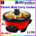 Miyako Double Pot Multi cooker, Electric Curry Cooker With Double Pot, Removable non-stick pan, Automatic cooking and warming system MC-250D (3 LTR). 