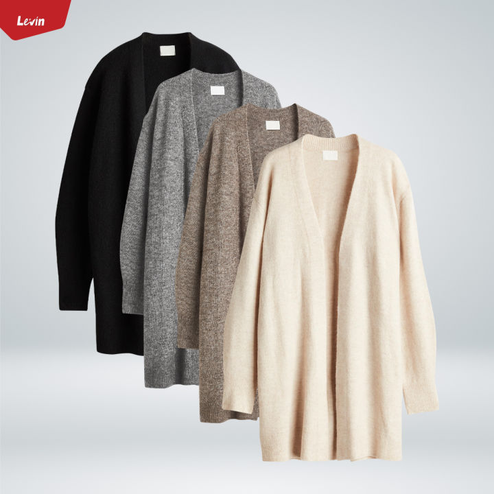 Womens Soft Wool Blend Long Knit Cardigan From Levin