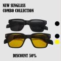 2-Latest New Design Sunglass -2025 For Men Black/yellow -02 pc.