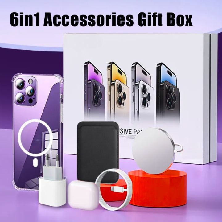 Accessories%20Gift%20Box%20for%20iPhone,%206in1%20Accessories%20Set,Wireless%20Earbuds%20Pro,EU%20PD20w%20Fast%20Charger,%20Wireless%20Charger,Clear%20Case%20-%20Image%203