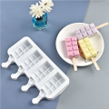 Silicone Ice Cream Mold – 4-Hole Small Block Shape, BPA-Free Ice Pop & Ice Cream Maker. 