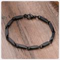 Black Metal Bracelet For Men- Rice Black Stylish Chain Bracelet. 