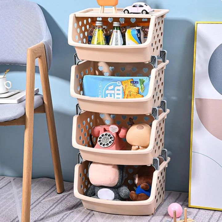 4 Layer Multifunctional Storage Basket Rack – High Capacity, Durable ...