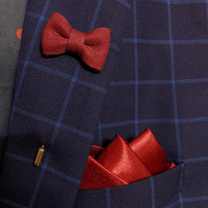 Bow Knot Lapel Pin Brooch With Matching Pocket Square For Men Fashion Accessories