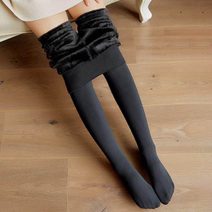 Fleece%20Lined%20Tights%20Stockings%20for%20Women%20Fake%20Translucent%20Fleece%20Winter%20Warm%20Tights%20High%20Waist%20,%20Black,%20200g%20With%20feet%20-%20Image%202