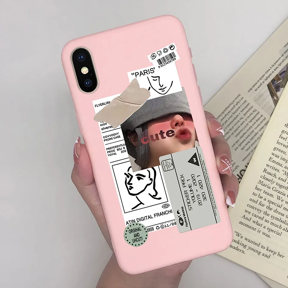 For iPhone X XR XS Max Case Fashion Cartoon Cute Girl Daisy Flower