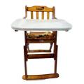 Kids Wooden High Chair | Wooden Tray With Plastic Bumpers | 3 Point Safety Belt | Kids Feeding Chair. 