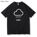 Weather Rain Aesthetic T Shirts WOMEN Minimalist Lines 100% Cotton High Quality T-shirts Summer Korean Style High Street Fashion. 
