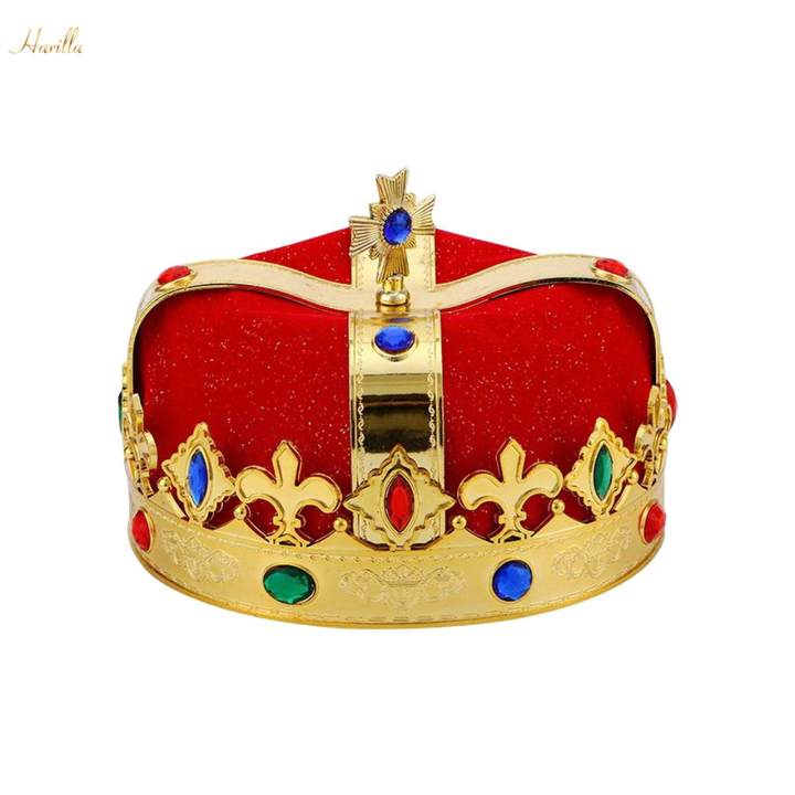 Vintage%20King%20Crown%20Hat%20King%20Headwear%20for%20Party%20Girls%20Boys%20Red%20-%20Image%203