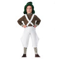 Oompa Cosplay Loompa Kids Costume 2023 Movie Chocolate Disguise Wigs Fantasy Outfits Children Boys Girls Halloween Party Suit.