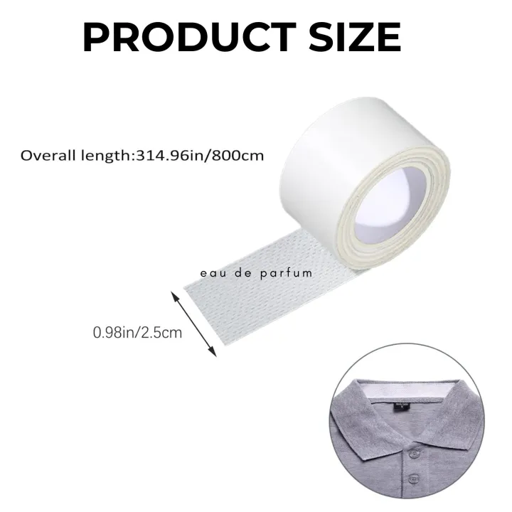 1%20Roll%20Sweat%20Pads%20Collar%20Protectors%20for%20Men%20Shirts%20-%20Disposable%20White%20Shirt%20Neck%20Tape%20-%20Dress%20Hat%20Collar%20Self%20Adhesive%20Invisible%20Liner%20Patch%20Against%20Sweat%20Stain(314%20Inch)%20-%20Image%203