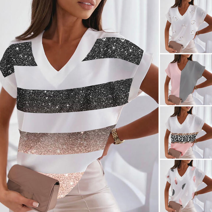 Sunnyheart%20Tee%20Shirt%20Soft%20Material%20Leisure%20Female%20Contrt%20Color%20T-shirt%20-%20Image%204