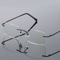 Man Rimless Reading Glasses Women Blue Light Blocking Read Glasses HD Lenses Presbyopic Eyewear Half Frame Presbyopia Eyeglasses.