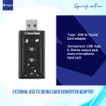 External USB to Sound Card Converter Adapter 7.1 Sound Card for Windows XP/2000/Vista/7 3D USB Audio Adapter for PC and Laptop. 