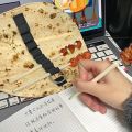 Tiktok with the same style Simulation Flying cake pancake Junior high school students small crowd baking string creative funny student pen bag. 