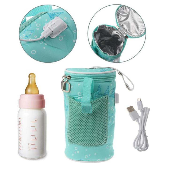 USB Baby Bottle Warmer Heater Insulated Bag Travel Cup Portable