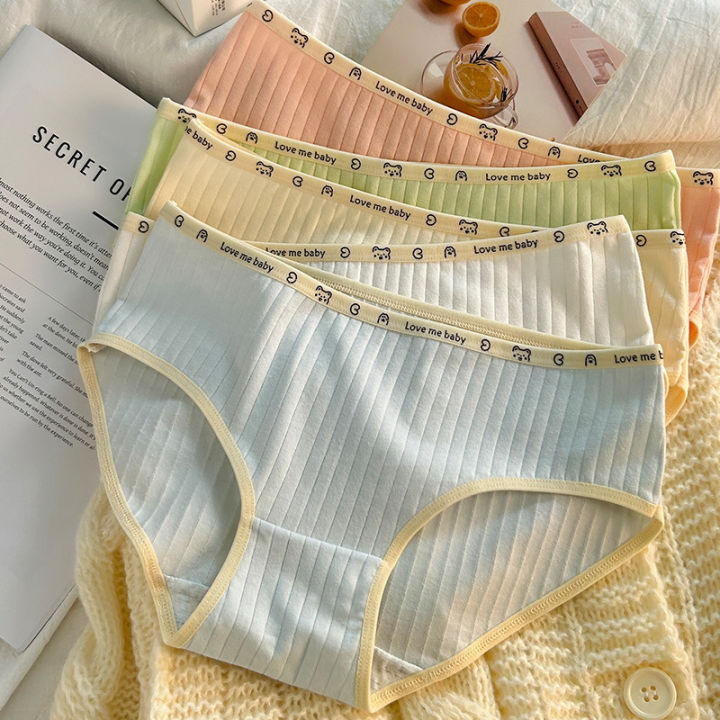 Pure cotton underwear for women breathable pure cotton crotch mid waist minimalist girl Ladies Underpant