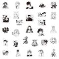 10/30/50PCS Black And White Anime Mixed Graffiti Sticker Tokyo Avengers/My Hero Academia/Demon Slayer Waterproof Sticker Wholesa. 