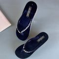 New Dai Slippers Myanmar Wedge Flip-Flops Platform Flip-Flops Good-looking Outdoor All-Matching Sandals.