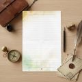 6 Pcs Watercolor Meadow Lines Letter Paper Set. 