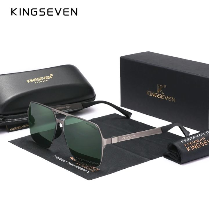 KINGSEVEN Polarized New Fishing Driving Men's Sunglasses Ultra Thin Temples Pilot Sun Glasses De Sol UV400