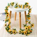 Artificial Sun-Kissed Sunflower Decorative Vine Decoration.