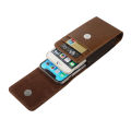 Leather Dual Pouch Wallet Card Holder Two Mobile Phone Belt Clirelaxp Case For iPhone Samsung Xiaomi Huawei 2 Holster Men Waist Bag.