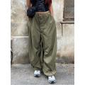 Fashion Women Casual Baggy Cargo Pants Low Waist Drawstring Vintage Loose Joggers Cargo Pants Y2K Streetwear 2022 New Trousers. 