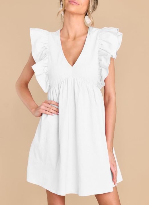 Women's%20Stylish%20Cotton%20Soft%20Summer%20Dress%20with%20Ruffle%20Trim%20and%20Flattering%20V-Neck%20-%20Image%208