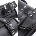 Motorcycle Fork Bag PU Leather Bicycle Handlebar Tool Pouch Sissy Bar Roll Storage Bag Saddle Bag, Universal. 