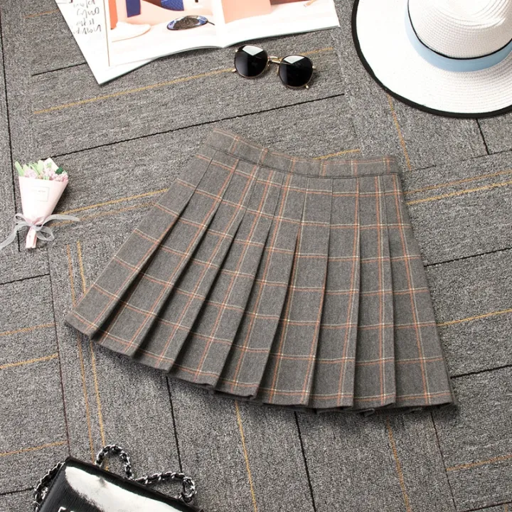 New%20Women's%20Fall/Winter%20Skirt%20High%20Waist%20Folded%20Skirt%20%20A-line%20above%20knee%20length%20Skirt%20tennis%20skirt%20-%20Image%204