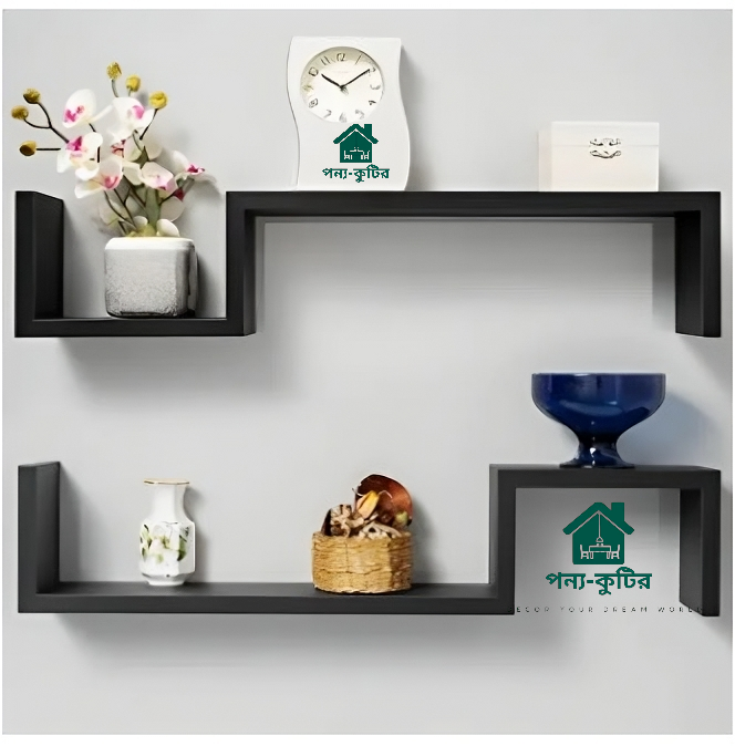 Wall Mounted S Shape Design Shelves Height 5 Inch Width 24 Inch Depth 6 Inch WL416