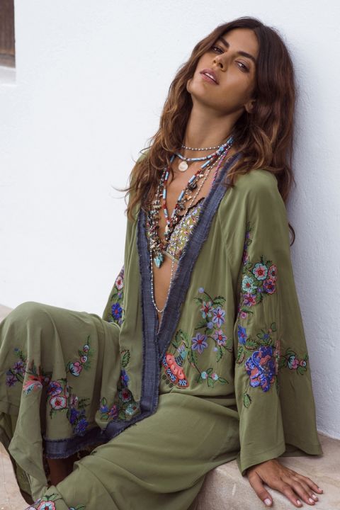 TEELYNN%20Long%20Boho%20Cardigan%20Light%20Green%20Floral%20Embroidery%20Beach%20Bikini%20Cover%20Up%20Kaftan%20Kimono%20Robe%20Summer%20Loose%20Women%20Blouses%20-%20Image%202