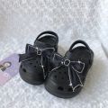 Luxury Rhinestones Bow Shoes Charms Designer Cute Fashion Clogs Shoe Accessories All-match Shoe Bow Decoration Red Black White. 