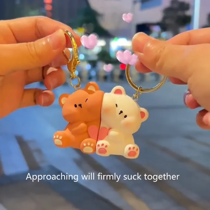 %E3%80%90Support-Cod%E3%80%91%201Pair%20Cartoon%20Love%20Bear%20Magnetic%20Suction%20Keychain%20Creative%20Bag%20Decoration%20Gifts%20SUPER%20BABY%20-%20Image%202