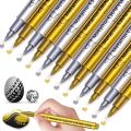 2/6/8Pcs DIY Metal Waterproof Permanent Paint Marker Pens White Gold Silver 1.5mm Craftwork Resin Mold Pen Art Painting Supplies.