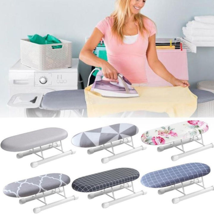Folding Mini Ironing Board with Folding Legs Portable Household Clothes Ironing Rack Home Supplies Heat Resistant Ironing Cover