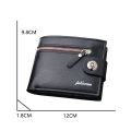 Men's Wallet Retro Woven Pattern PU Leather Men's Short Wallet Multi-Card Wallet Luxury Wallet Zipper Fashion Purse for Men.