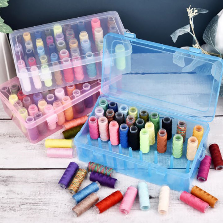 【HOT SALE】 Sewing Thread Storage Box 24/42 Spools Bobbin Organize Case Container Storage Box Craft Spool Display Rack Qingyue