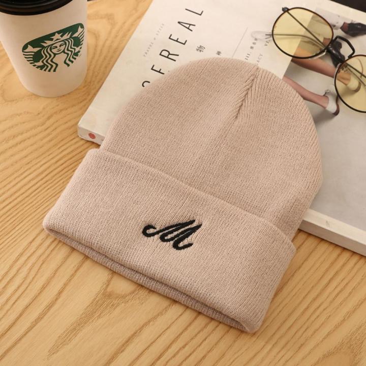 Smile ladies Beanies For Men Beanie Hat Women Winter Hats Warm 2021 Black Embroidery letter UniHop Skullies Knitted Cap