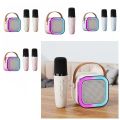 K12 Karaoke Machine Portable 5.3 Bluetooth Speaker System with 2 Wireless Microphones for Home Family Singing Children's Gifts.