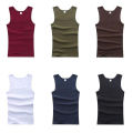 YJSFG HOUSE Men's Casual Tank Tops Summer Bodybuilding Sleeveless Vest Square Collar Fashion Male Tees. 